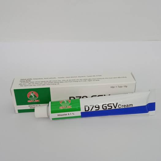 Kem bôi mụn trứng cá, mụn mủ, mụn cám- D79 GSV cream ( Adapalen 0.1%)