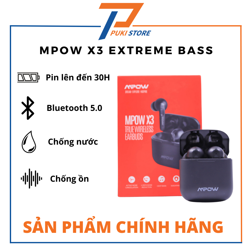 Tai nghe True Wireless Extreme Bass Mpow X3 - Tai nghe bluetooth Mpow X3