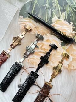 Khoá bướm đồng hồ dùng cho dây da - Khóa chống hằn bấm mở bóng