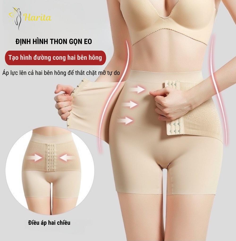 Quần gen định hình gen nịt bụng chất su cạp cao dạng đùi mặc váy xuất Nhật cao cấp