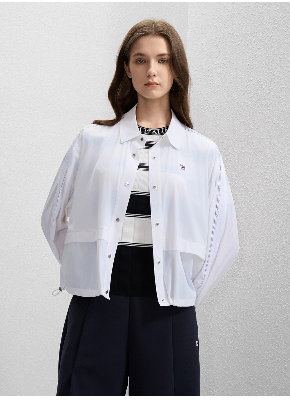 FILA CORE LIFESTYLE MH1 DNA-FRENCH CHIC Women Woven Shirt (White)