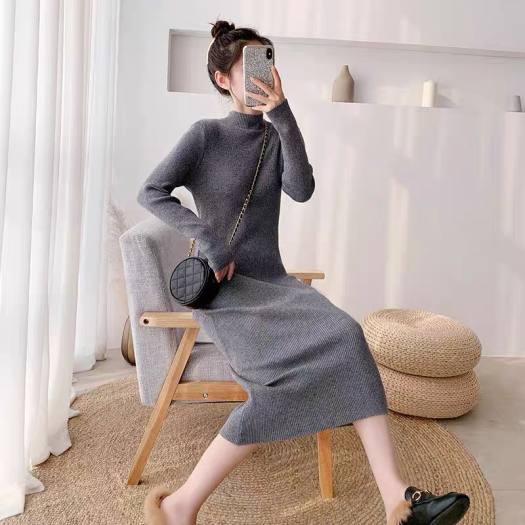 Đầm len ôm body cổ 3 phân màu xám, đầm ôm body nữ sexy, đầm len tăm dáng dài, đầm len nữ, đầm body nữ dáng ôm, đầm len cao cổ, đầm len dáng suông, đầm len ôm hàn quốc, AMELIA