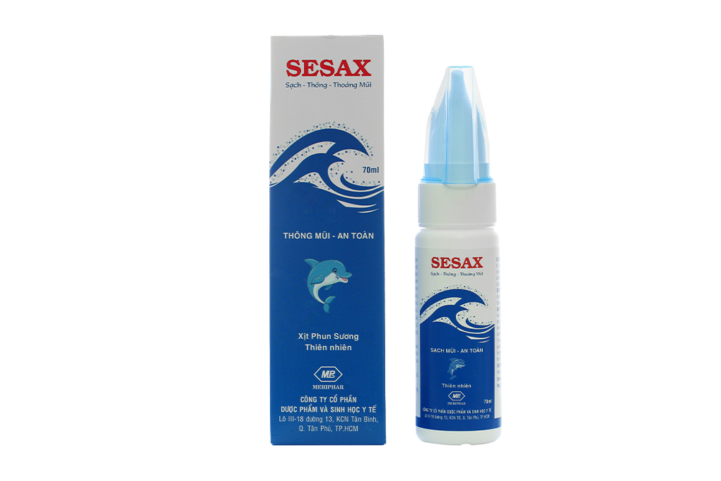 Xịt mũi Dung dịch vệ sinh mũi Nước biển sâu SESAX 70ml Người Lớn