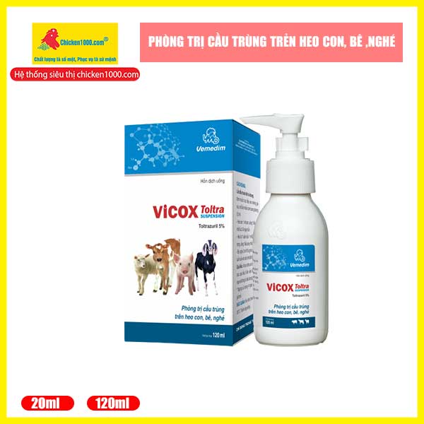 Thuốc Thú Y Vicox Toltra Vemedim Phòng Trị Cầu Trùng Heo, Dê