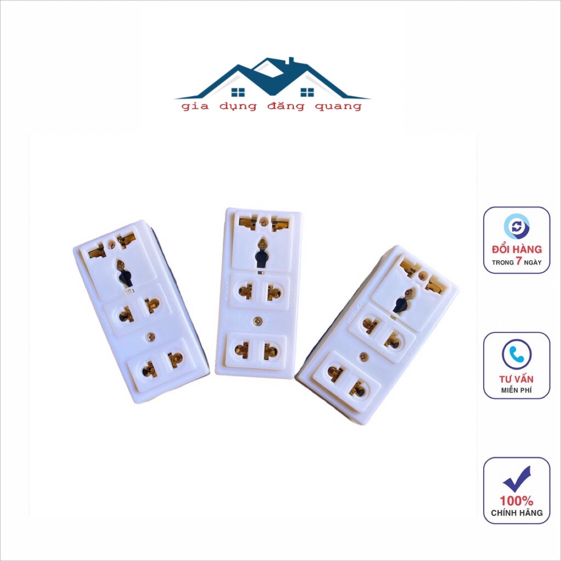 Ổ cắm điện 3 ngả, có lỗ cắm đa năng đế đen Hinoki 10A-250V, mặt ổ cắm chống cháy, chống va đập