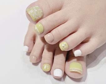 Nail Box > Móng up chân xanh bơ đính xà cừ Làm theo số đo và mẫu yêu cầu hoặc mẫu có sẵn