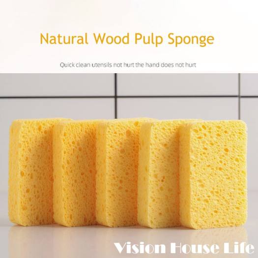 Miếng Bọt Biển Cotton Dạng Bột Gỗ Tầm Nhìn Miếng Bọt Biển Lau Rửa Chén Miếng Bọt Biển Lau Ma Thuật Nồi Lau Nhà Bếp Dụng Cụ Khử Nhiễm Và Thấm Nước Vải Làm Sạch