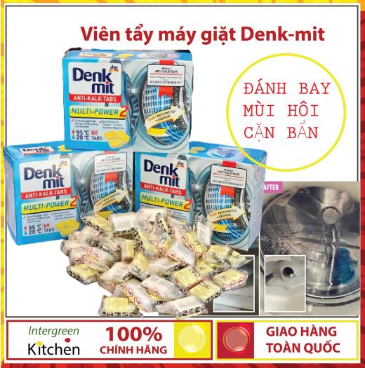 Viên tẩy máy giặt denk mit hàng Đức bay mùi hôi, làm sạch máy giặt, mềm quần áo và vệ sinh lồng giặt sau khi sử dụng lâu ngày tiện hơn loại bột tẩy lồng giặt, viên tẩy lồng giặt denk mit, viên tẩy lồng máy giặt
