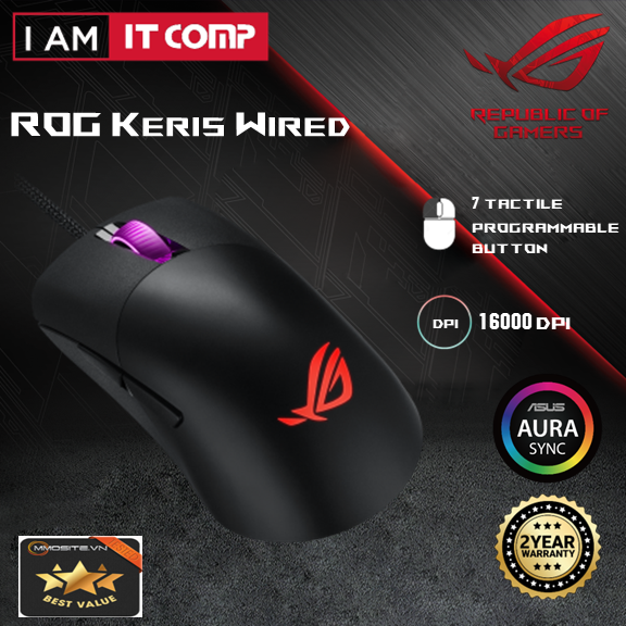 Asus ROG Keris P509 Wired USB Gaming Mouse 16000 dpi Sensor