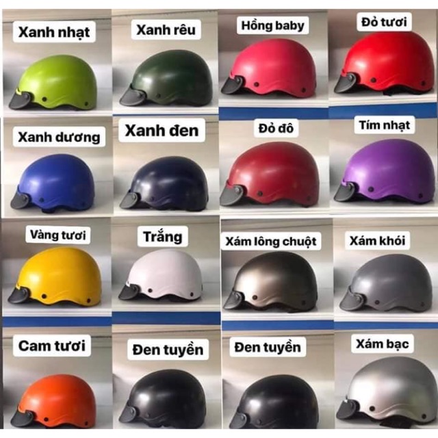 Nón bảo hiểm sơn loại 1 cao cấp thời trang nhiều màu lựa chọn