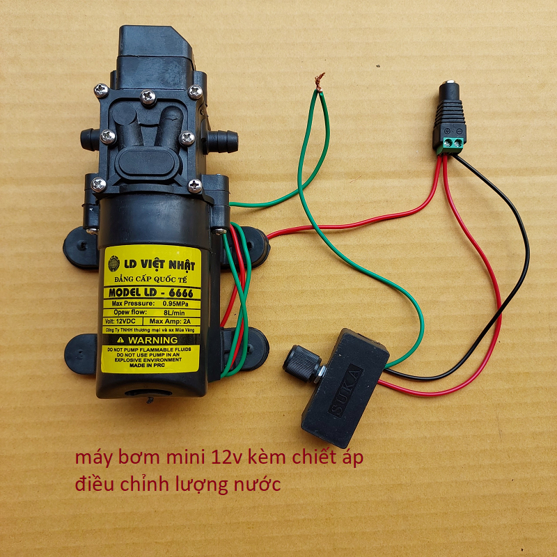 bơm phun sương -máy bơm nước 12v kèm chiết áp điều chỉnh lượng nước/ máy bơm mini 12v (bơm 12v+ chiết áp)