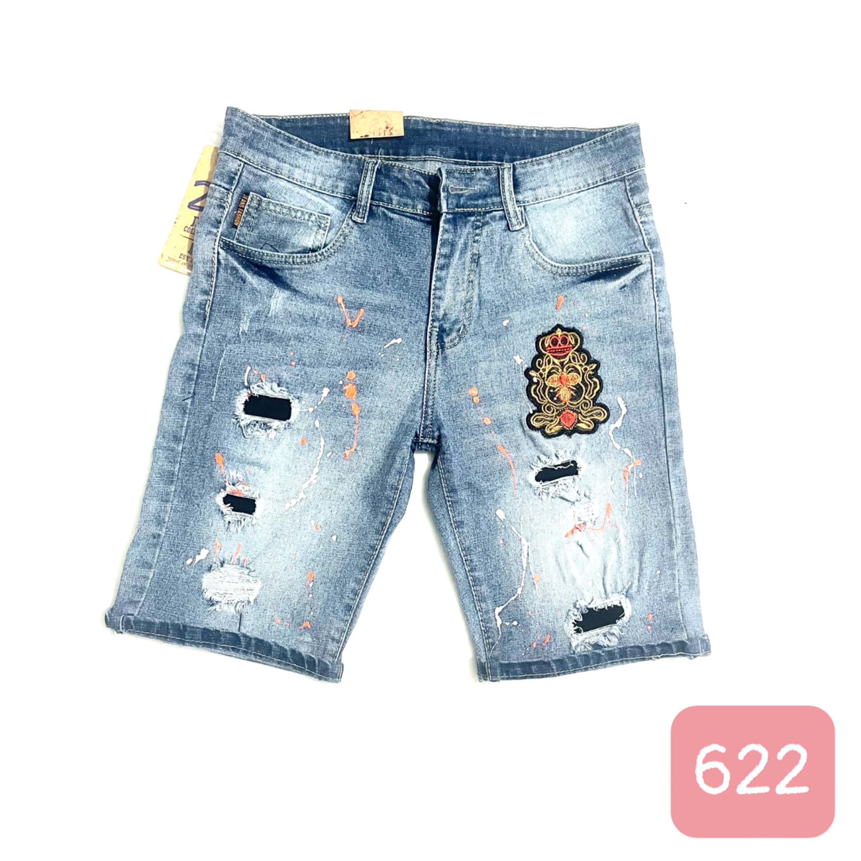 Quần sọt jean nam rách màu xám co giãn  quan sot nam  quan short nam  quần sort nam  quần short  quần short jean nam  quan dui nam  quần jean nam ngắn  PG76 FASHION MS97 ( size 22 là áo thun )