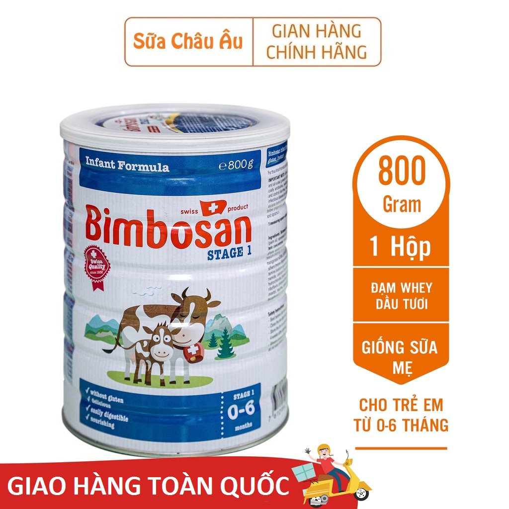 Sữa bột sinh học Bimbosan số 1 nhập khẩu Thụy Sĩ cho trẻ sơ sinh 800g
