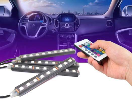 Đèn Led Gầm Ghế Ô Tô Nháy Nội Thất 7 Màu Nhiều Chế Độ Cực Đẹp