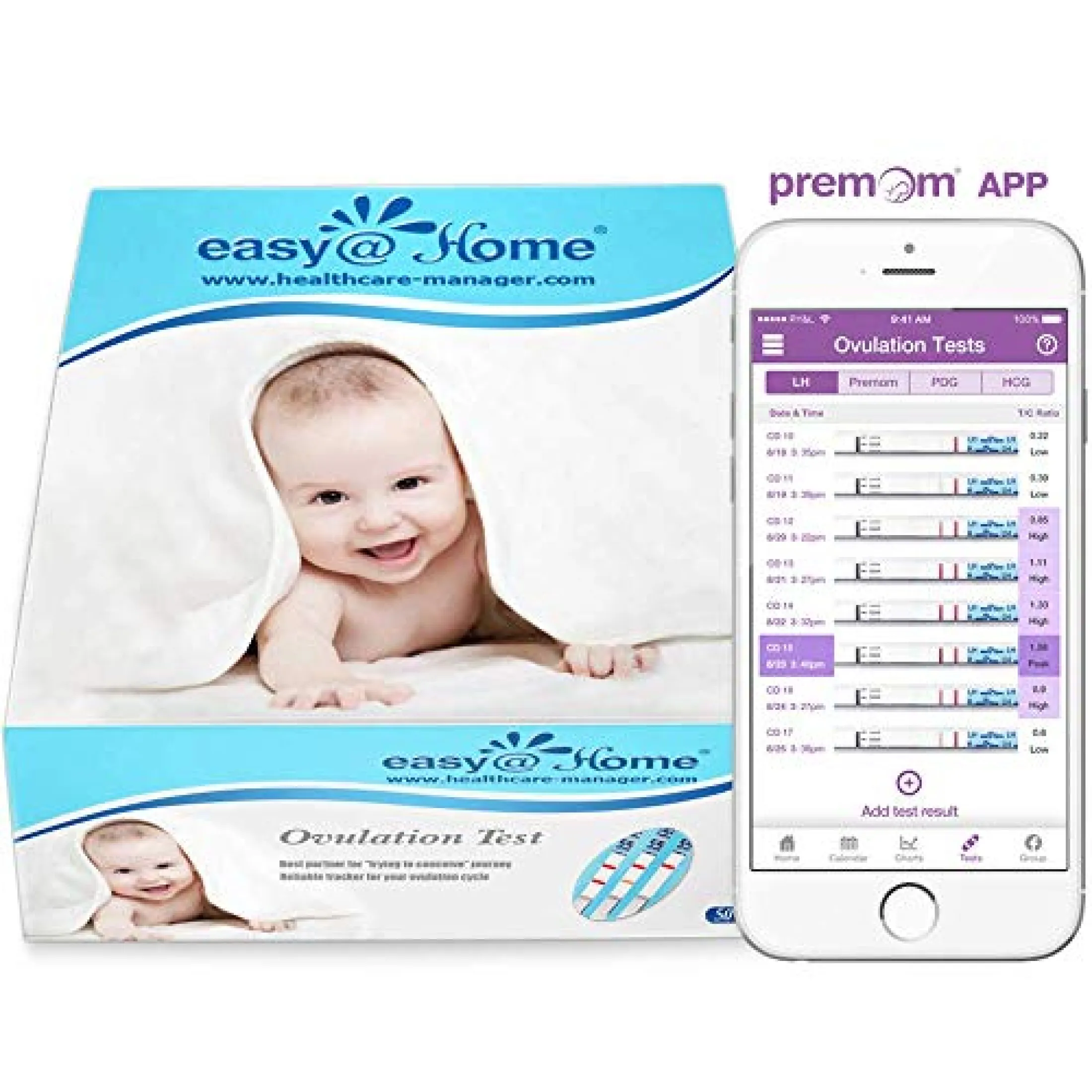 Easy Home Ovulation Test Strips 50 Pack Fsa Eligible Ovulation Predictor Kit Powered By Premom Ovulation Calculator Ios And Android App 50 Lh Tests Lazada Singapore