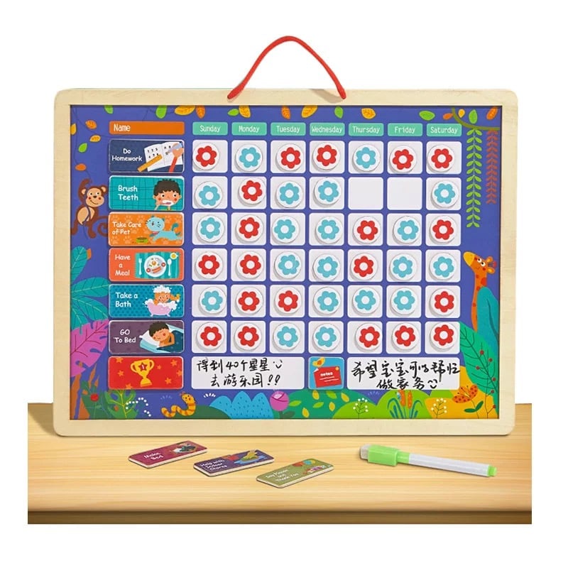 Bảng khen thưởng thành tích bằng gỗ funnykids có gắn nam châm tiện lợi giúp bé hình thành thói quen tốt bảng khen thưởng cho bé