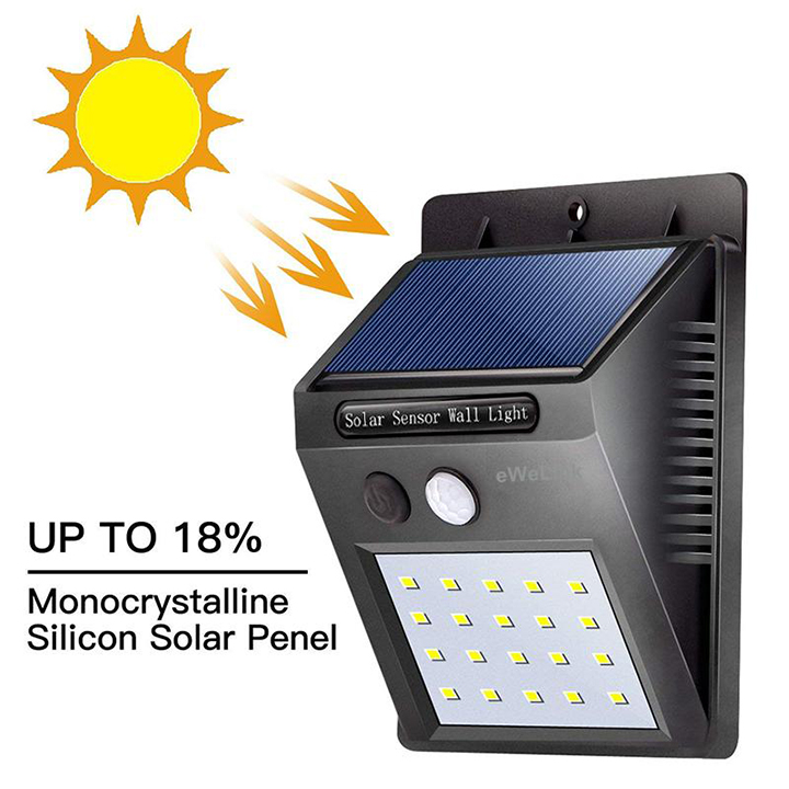 Đèn led cảm biến chuyển động năng lượng mặt trời - đèn năng lượng mặt trời, đèn ngoài trời, đèn sân vườn, đèn chiếu sáng ban đêm