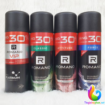 Xịt Khử Mùi Toàn Thân Romano 150ml