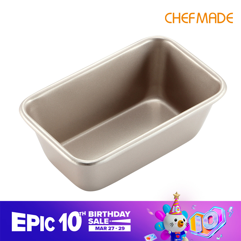 CHEFMADE Chảo Ổ Bánh Nhỏ Chống Dính 1LB Khuôn Nướng Bánh Mì Vàng Khuôn Bánh Mì Thuôn Dài, Khuôn Bánh Pound, WK9064