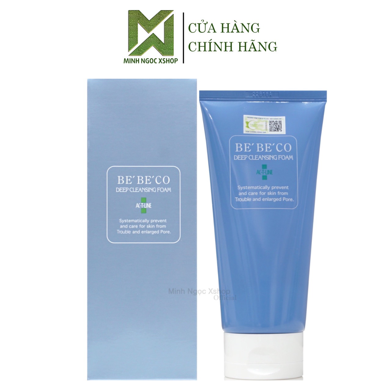 Sữa rửa mặt Bebeco, sữa rửa mặt cho da dầu mụn Bebeco Ac-T-Line Deep Cleasing Foam 170ml