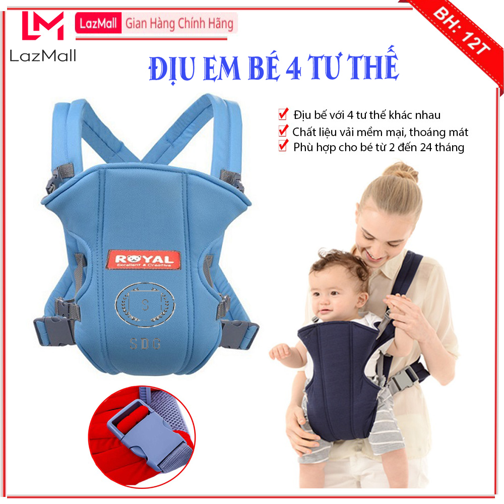 Địu Bé Sơ Sinh  4 Tư Thế Từ 3 -36 Tháng, Chất Liệu Vải Mềm Thoáng Khí,Đường May Chắc Chắn,An Toàn Cho Bé  - Hàng Chính Hãng SDGOLD