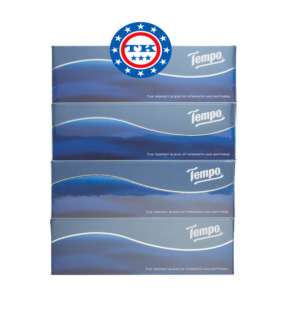Lốc 4 hộp Khăn giấy hộp cao cấp Tempo Neutral 90 tờ