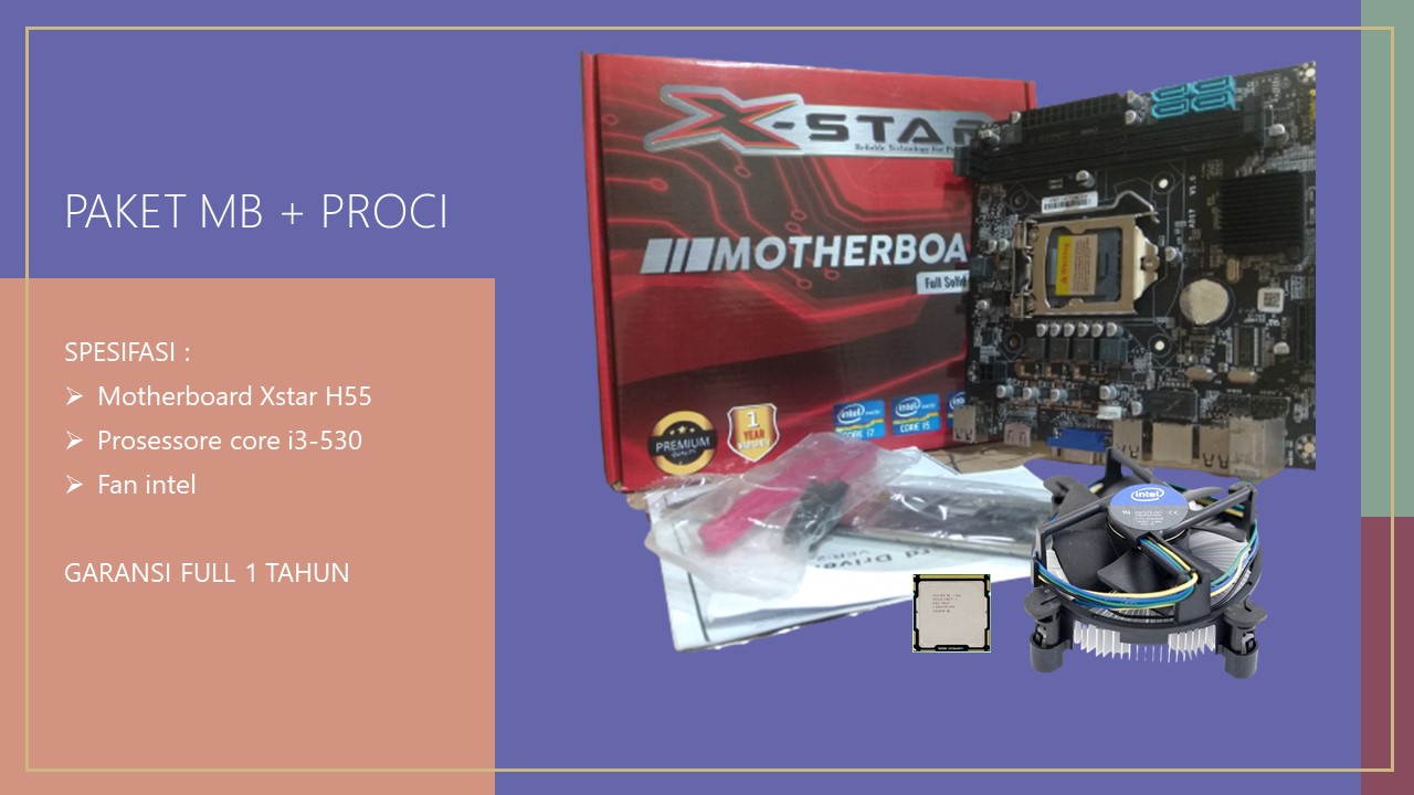 MOTHERBOARD H55 XSTAR SOKET 1156 GEN1 Kompatibel Dengan Intel