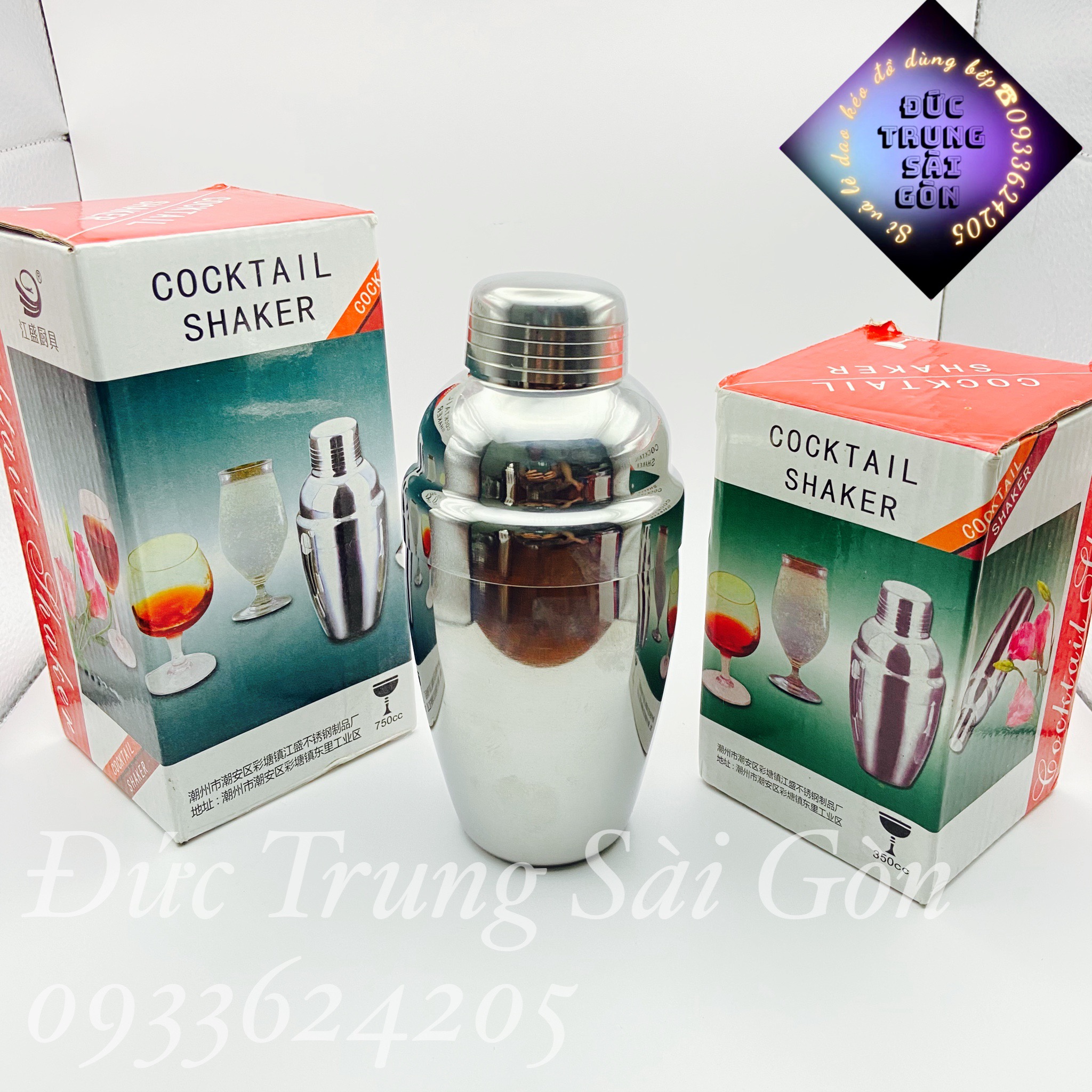 Bình lắc pha chế shaker, bình lắc inox 350cc, 550cc, 750cc