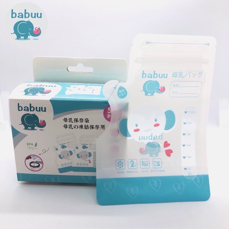 Túi trữ sữa babuu 100ml cho bé
