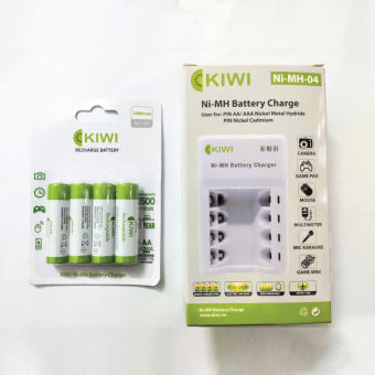 Combo 4 pin sạc AA Kiwi dung lượng 2800mAh và Đốc sạc tự ngắt khi đầy