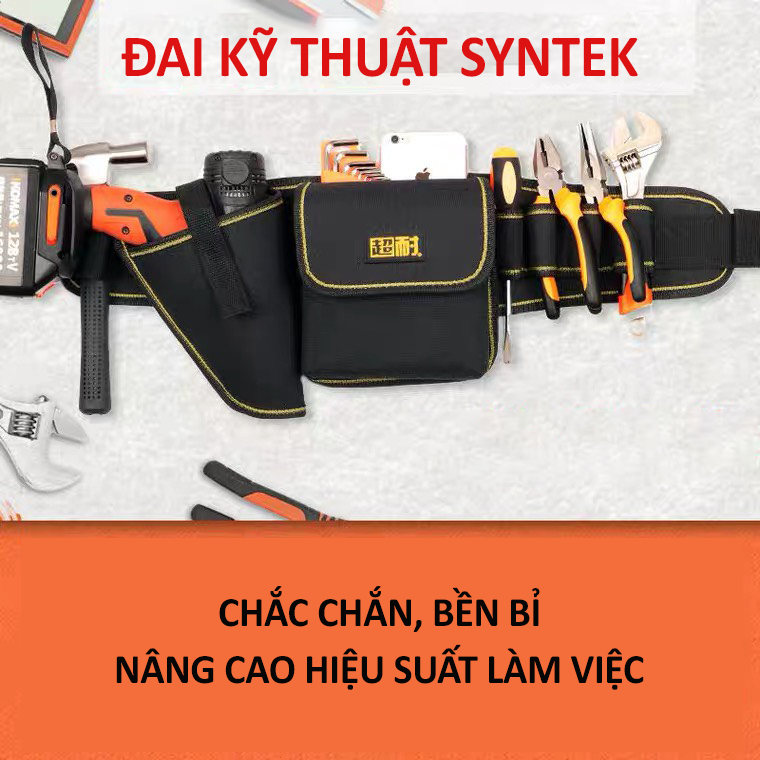 Đai đeo đồ nghề kỹ thuật, đai đeo hông dụng cụ đồ nghề sửa chữa điện đa năng siêu bền, chống rách