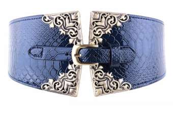 Thắt lưng nữ đẹp crocodile belts màu xanh 10cm