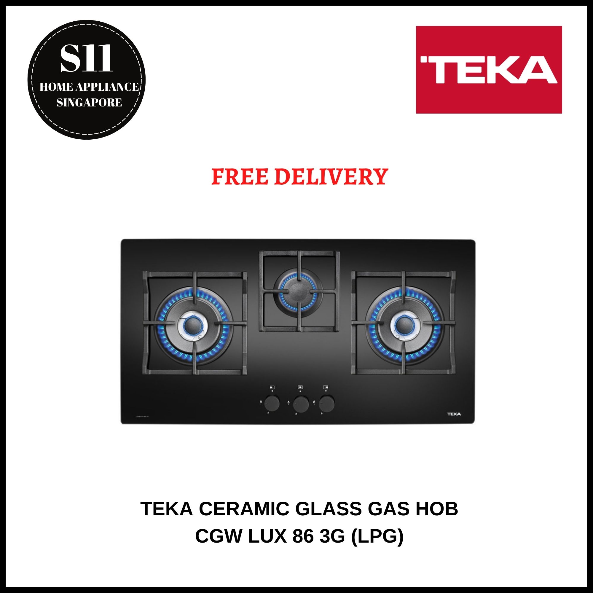TEKA - Plaque gaz CGW LUX 86 3G AI AL 2TR CI Gaz naturel
