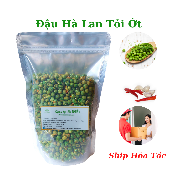 Đậu hà lan tỏi ớt 500g, đồ ăn vặt An Nhiên