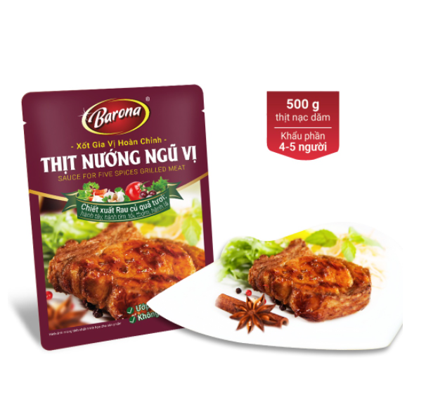 Xốt gia vị hoàn chỉnh barona - thịt nướng ngũ vị 80g