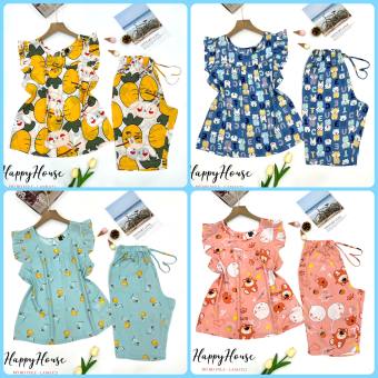 Đồ tole nữ mặc nhà, Bộ Lanh Lửng Cánh Tiên VNXK 45-75kg, chất tole 2 da loại 1 mịn mát HappyHouse