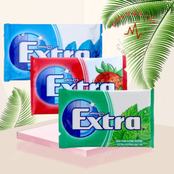 Kẹo sing-gum singum không đường Extra hương Peppermint/ Bạc hà/ Dâu (11g/vỉ)