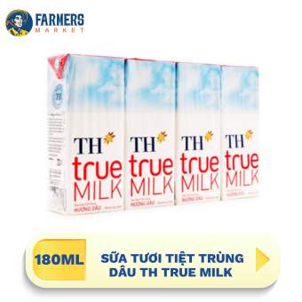 Sữa tươi tiệt trùng vị dâu TH True Milk (180ml x 4 Hộp)