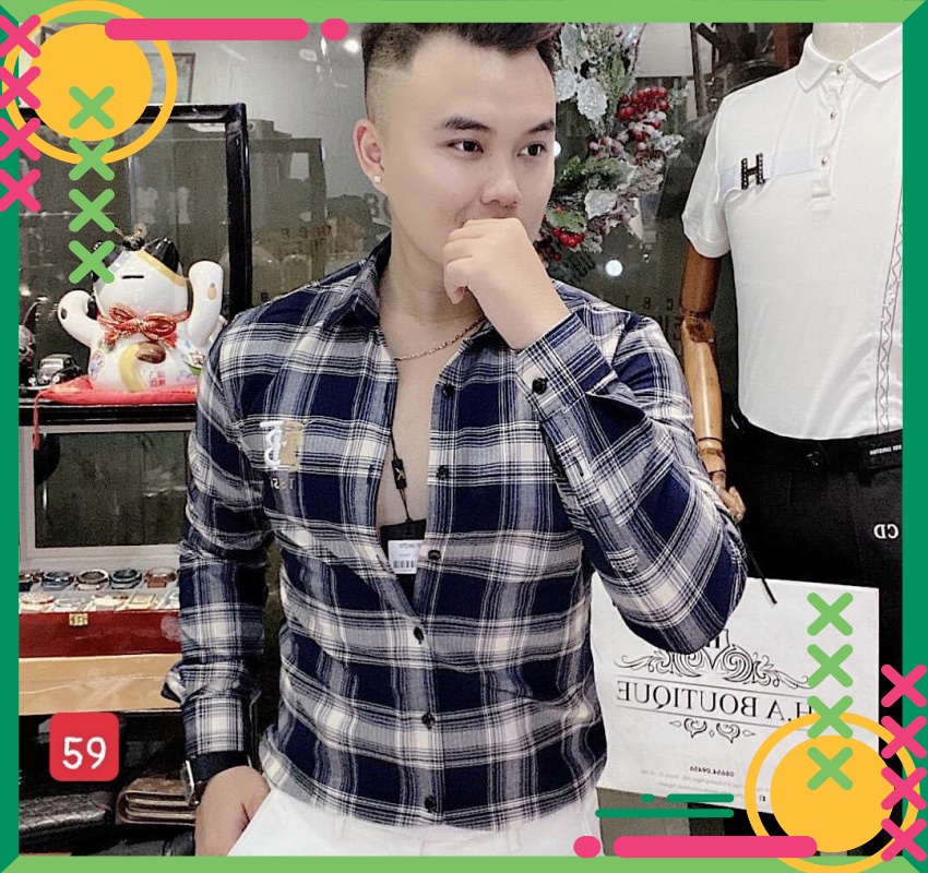 Áo sơ mi kẻ nam - sơ mi caro nam thời trang - sơ minam 967 store-smka2