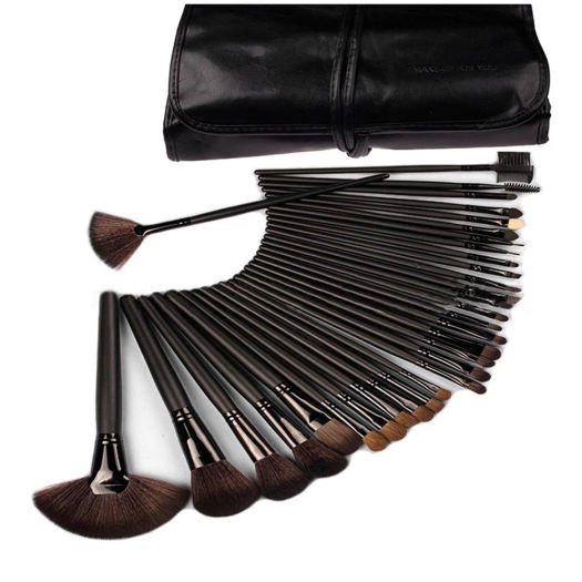 Bộ Cọ Trang Điểm 24 Cây Có Bao Da Đựng, Bằng Lông Ngựa Tự Nhiên Mềm Mịn, Đầy Đủ Chức Năng Makeup Cá Nhân, Chuyên Nghiệp