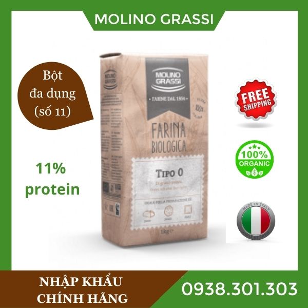 Bột mì đa dụng hữu cơ Molino Grassi 1kg