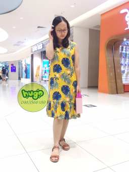 Váy suông, váy lanh họa tiết, váy bầu, váy đuôi cá (vải lanh, thoáng mát) hot 2021 - Hugo Shop