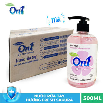 Thùng 12 Chai Nước Rửa Tay Sạch khuẩn On1 Hương Fresh Sakura 500ml RT501