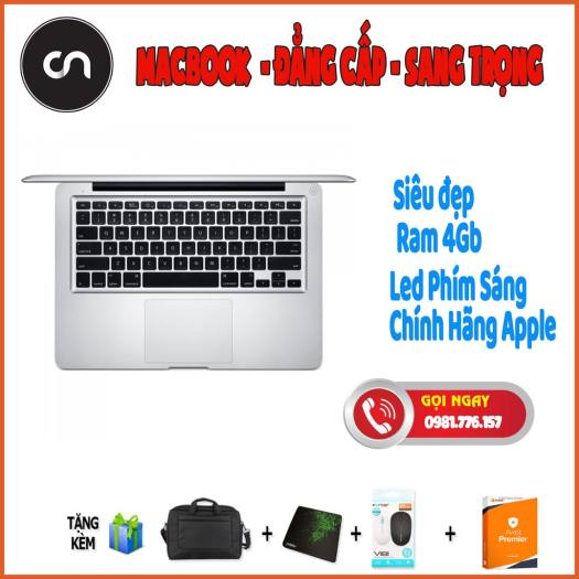 Macbook Pro Vỏ Nhôm mid 2010 8Gb Ram, SSD 128Gb , Logo+phím led Cực Đẹp Sang Chảnh