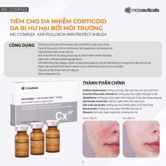 Tiêm tái tạo da Hư , da bị ô nhiễm, tái tạo làn da MD COMPLEX ANTI-POLLUTION SKIN PROTECT SHIELD( CHÍNH HÃNG) dược mỹ phẩm Anh