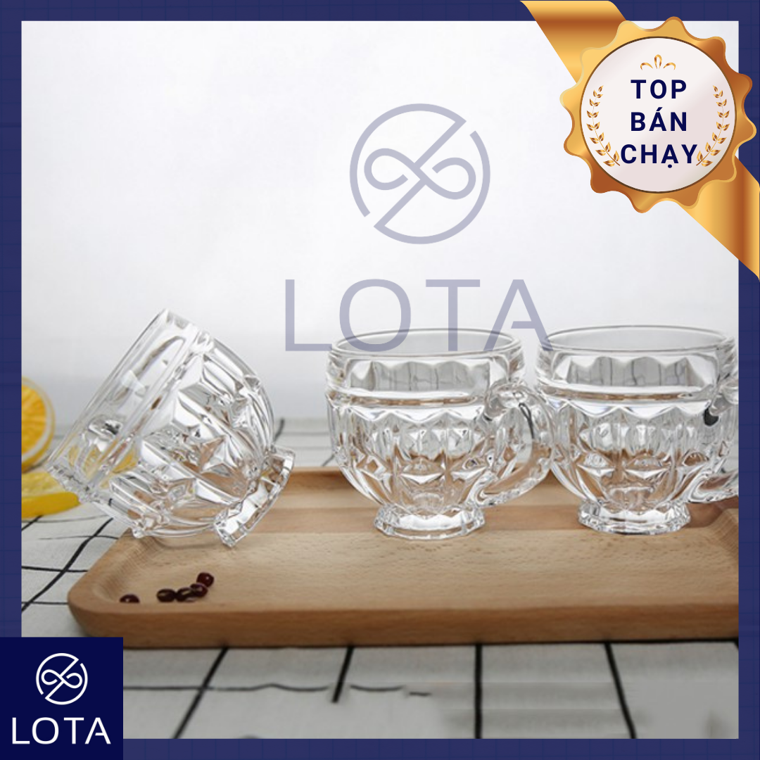 BỘ 6 CÁI LY THỦY TINH CÓ QUAI CẦM ly cốc cà phê cafe cao cấp chất lượng giá rẻ ly uống bia uống nước uống trà thiết kế đẹp combo set ly hàng xịn tốt xinh đẹp sang trọng có tay cầm trang trí bàn ăn nhà bếp nội thất
