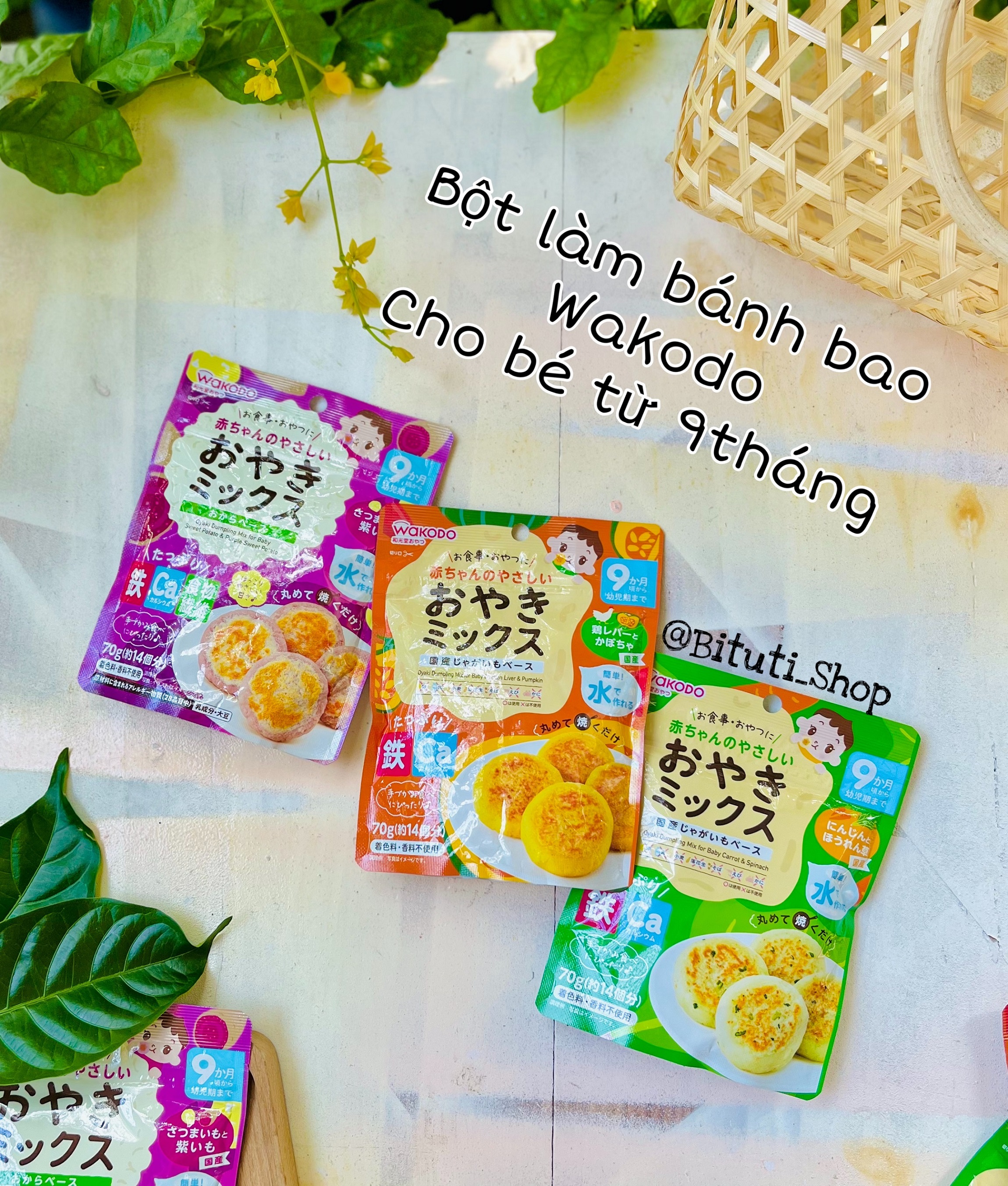 Bột làm bánh bao Oyaki Wakodo Nhật Bản 9m - Bituti Shop