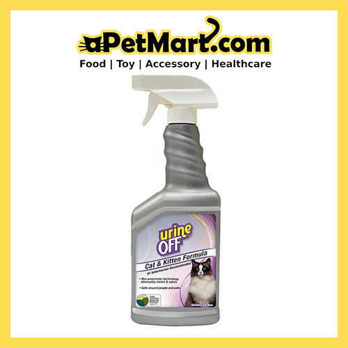 UrineOff Cat & Kitten 16.9oz Spray - Enzymatic Cleaner Removes Stains & Odors - Pet Safe For Carpet