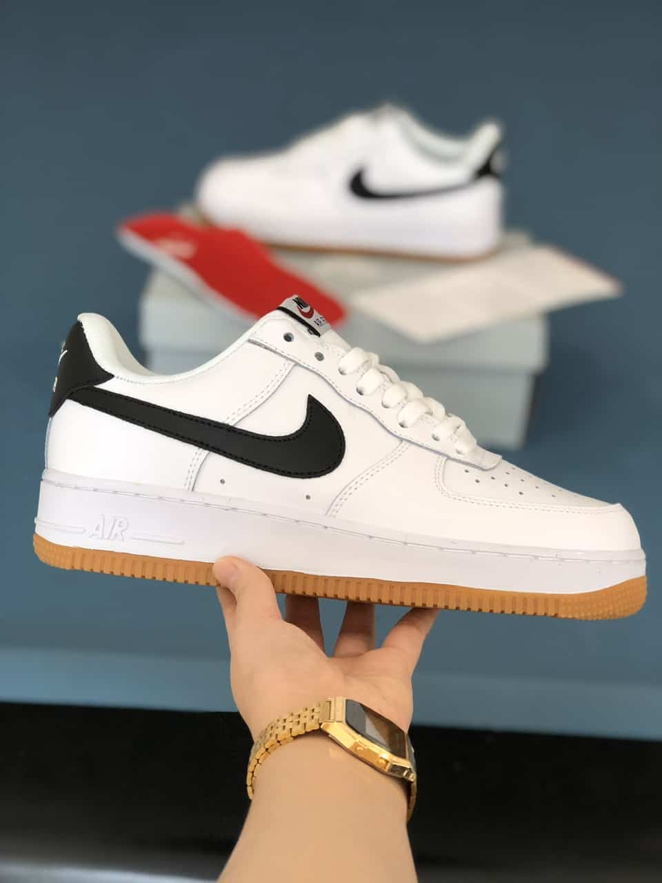 Giày nik.e air force 1 đế nâu