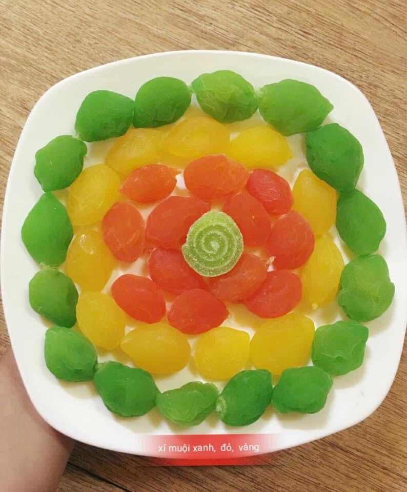 Ô MAI XÍ MUỘI XANH MIX Ô MAI XÍ MUỘI ĐỎ ĐÓNG TÚI 500GR